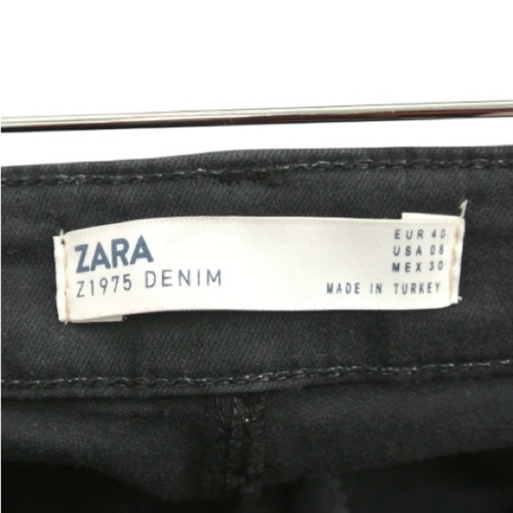 Zara Women's High Rise Denim 🖤 Black with Gold and Gunmetal Accent Rhinestones 💖 - Picture 2 of 11